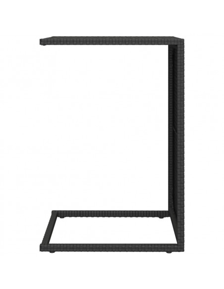 Tavolino a C Nero 40x35x60 cm in Polyrattan