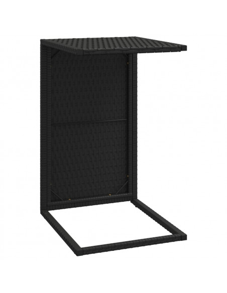Tavolino a C Nero 40x35x60 cm in Polyrattan