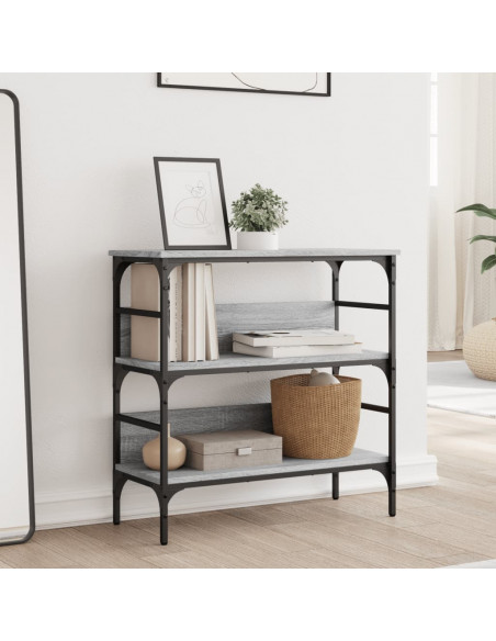 Tavolino Consolle Grigio Sonoma 75x32x75cm in Legno Multistrato
