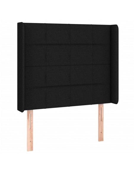 Testiera a LED nero 93x16x118/128 cm in Tessuto