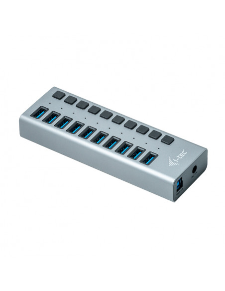 i-tec U3CHARGEHUB10 Caricabatterie per dispositivi mobili Universale Grigio AC Ricarica rapida Interno