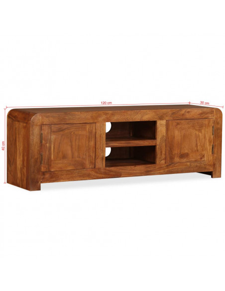 Mobile TV in Legno Massello con Finitura Ambra 120x30x40 cm