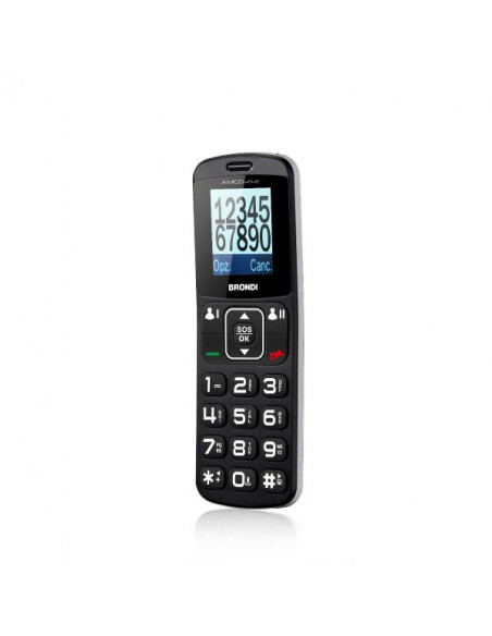 Brondi Amico Home 4,5 cm (1.77") Argento Telefono per anziani