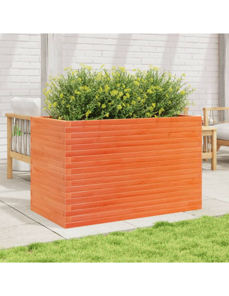 Fioriera Giardino Marrone Cera 110x60x68,5 Legno Massello Pino