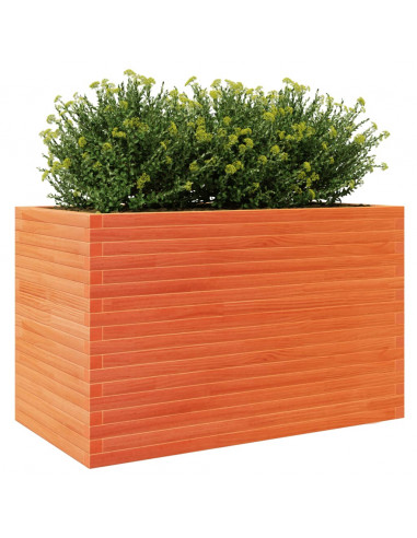 Fioriera Giardino Marrone Cera 110x60x68,5 Legno Massello Pino