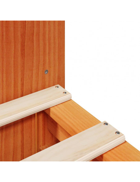 Letto Libreria senza Materasso Marrone Cera 140x190 cm Legno