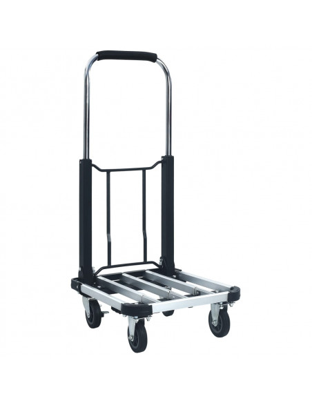 Carrello per Trasporto Pieghevole 150 kg in Alluminio Argento