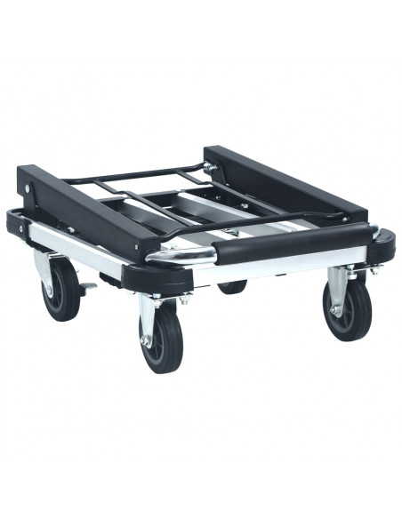 Carrello per Trasporto Pieghevole 150 kg in Alluminio Argento