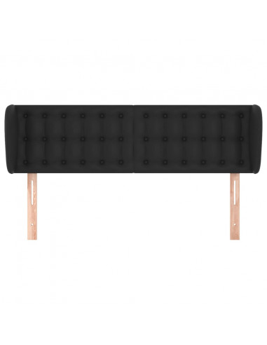 Testiera ad Orecchio Nera 147x23x78/88 cm in Similpelle