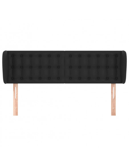 Testiera ad Orecchio Nera 147x23x78/88 cm in Similpelle
