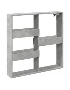 Armadietto a Muro Grigio Cemento 80x15x80 cm Legno Multistrato 2