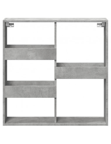 Armadietto a Muro Grigio Cemento 80x15x80 cm Legno Multistrato