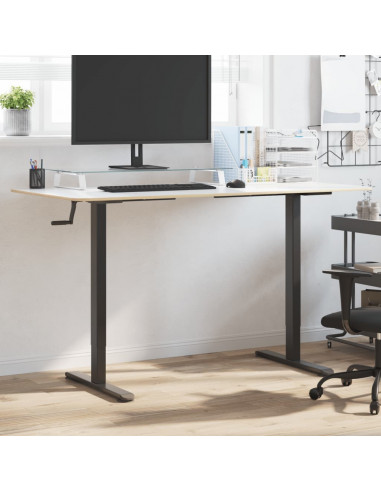 Telaio Scrivania in Piedi Nero (94-135)x60x(70-114)cm Acciaio