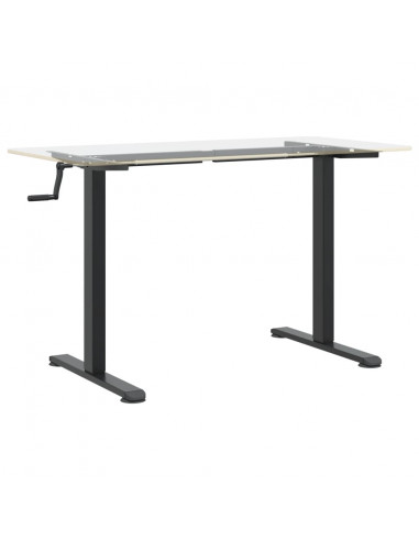 Telaio Scrivania in Piedi Nero (94-135)x60x(70-114)cm Acciaio