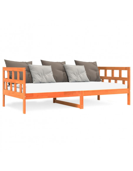 Dormeuse Marrone Cera 90x190 cm in Legno Massello di Pino