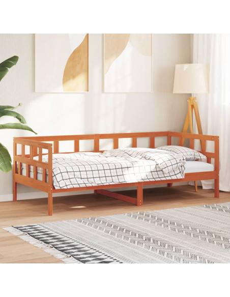 Dormeuse Marrone Cera 90x190 cm in Legno Massello di Pino