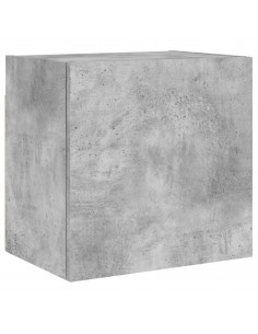 Mobili TV a Muro con LED 4pz Grigio Cemento Legno Multistrato 2