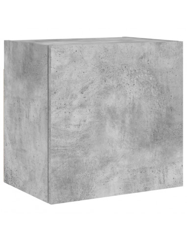 Mobili TV a Muro con LED 4pz Grigio Cemento Legno Multistrato