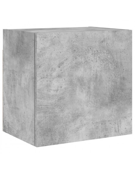 Mobili TV a Muro con LED 4pz Grigio Cemento Legno Multistrato