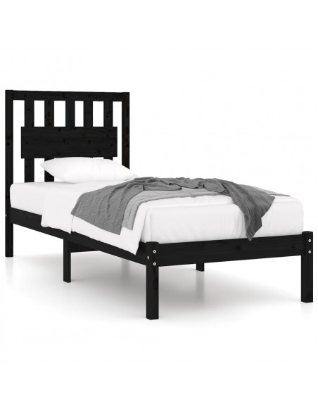 Giroletto in Legno Massello Nero 75x190 cm Small Single