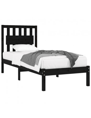 Giroletto in Legno Massello Nero 75x190 cm Small Single