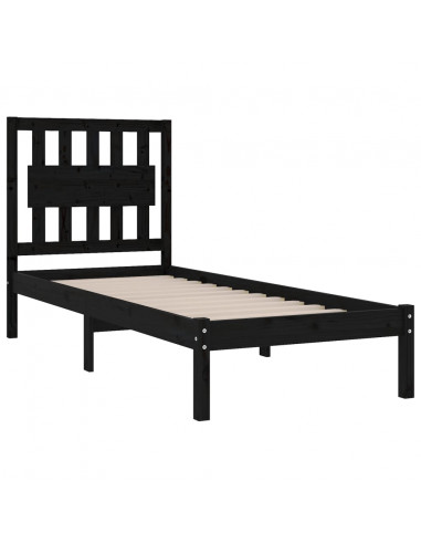 Giroletto in Legno Massello Nero 75x190 cm Small Single