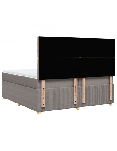 Giroletto a Molle con Materasso Tortora 200x200 cm in Tessuto