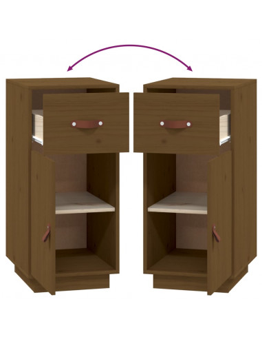 Credenza Miele 34x40x75 cm in Legno Massello di Pino