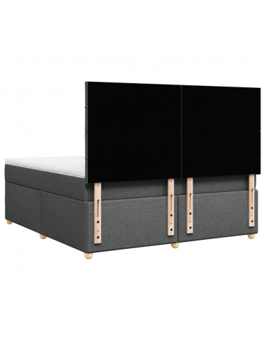 Giroletto a Molle con Materasso Grigio Scuro 180x200 cm Tessuto