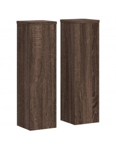 Supporti per Piante 2 pz Marrone 17x17x60 cm Legno Multistrato 2