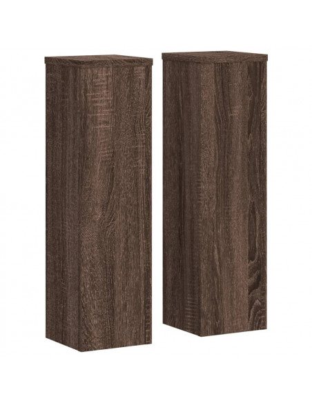 Supporti per Piante 2 pz Marrone 17x17x60 cm Legno Multistrato