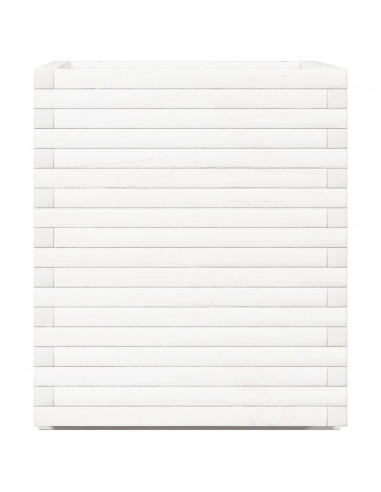 Fioriera da Giardino Bianca 60x60x72 m Legno Massello di Pino