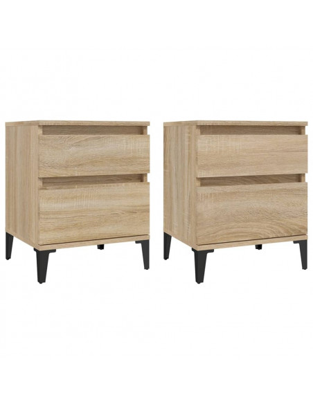 Comodini 2 pz Rovere Sonoma 40x35x50 cm