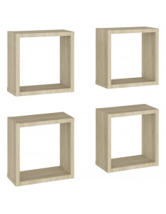 Mensole a Cubo 4 pz Rovere Sonoma 30x15x30 cm 2
