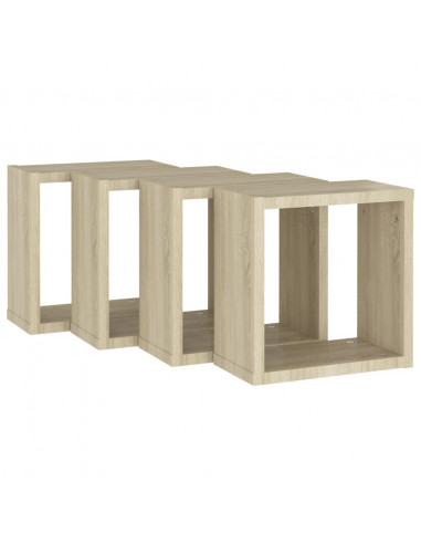 Mensole a Cubo 4 pz Rovere Sonoma 30x15x30 cm