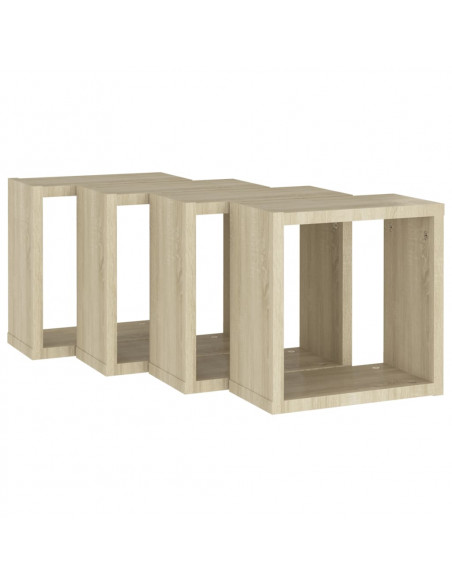 Mensole a Cubo 4 pz Rovere Sonoma 30x15x30 cm