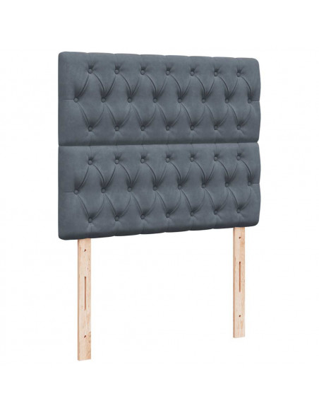 Giroletto a Molle con Materasso Grigio Scuro 120x190 cm Velluto