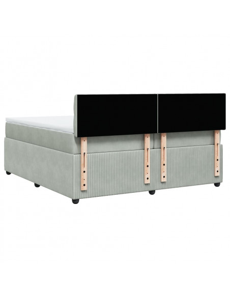 Giroletto a Molle con Materasso Grigio Chiaro 200x200cm Velluto