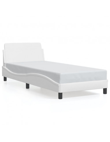 Giroletto con Testiera Bianco 80x200 cm in Similpelle