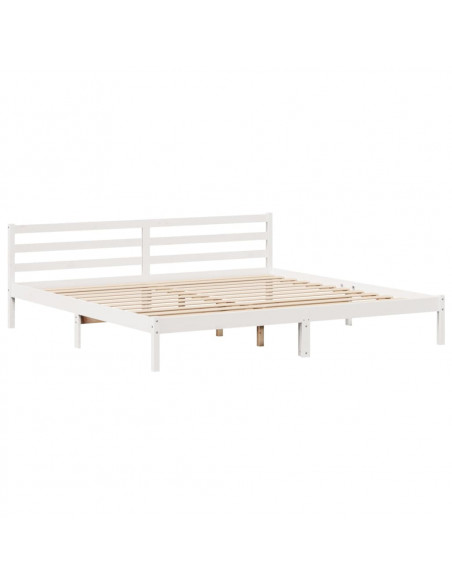 Giroletto con Testiera Bianco 180x200 cm Massello Pino