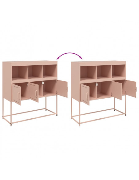 Credenza Rosa 100,5x39x107 cm in Acciaio Laminato a Freddo