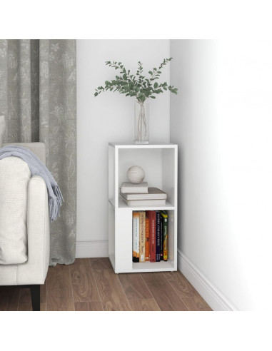 Pensile Angolare Bianco 33x33x67 cm in Legno Multistrato