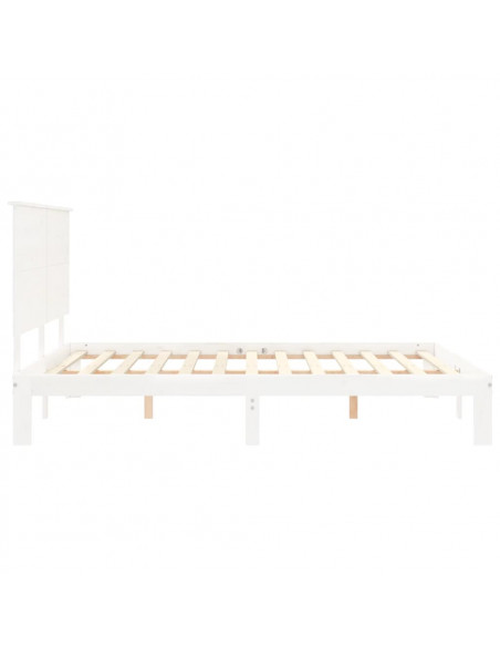 Giroletto con Testiera Bianco King Size in Legno Massello
