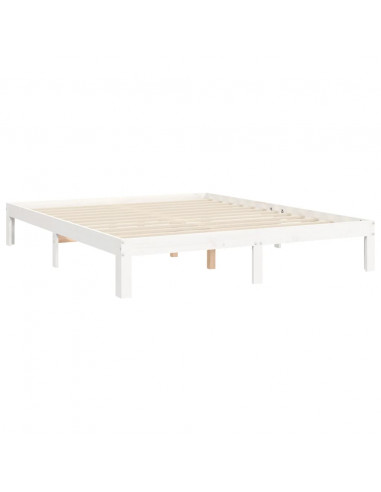 Giroletto con Testiera Bianco King Size in Legno Massello