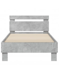 Giroletto con Testiera e LED Grigio Cemento 90x200 cm 2