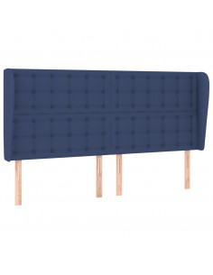 Testiera ad Orecchio Blu 203x23x118/128 cm in Tessuto 2