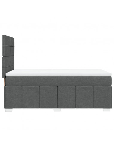 Giroletto a Molle con Materasso Grigio Scuro 90x200 cm Tessuto