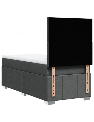 Giroletto a Molle con Materasso Grigio Scuro 90x200 cm Tessuto