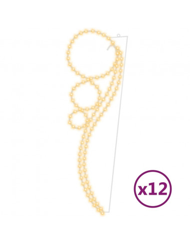 Stringhe Luci a Forma di Palle 12pz Bianco Caldo 111,5x35x4,5cm