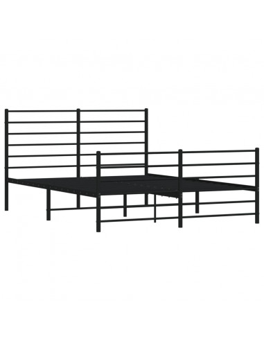 Giroletto con Testiera e Pediera Metallo Nero 160x200 cm